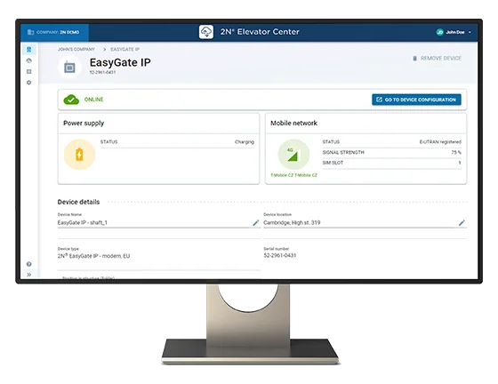 2N Elevator Center cloud management portal