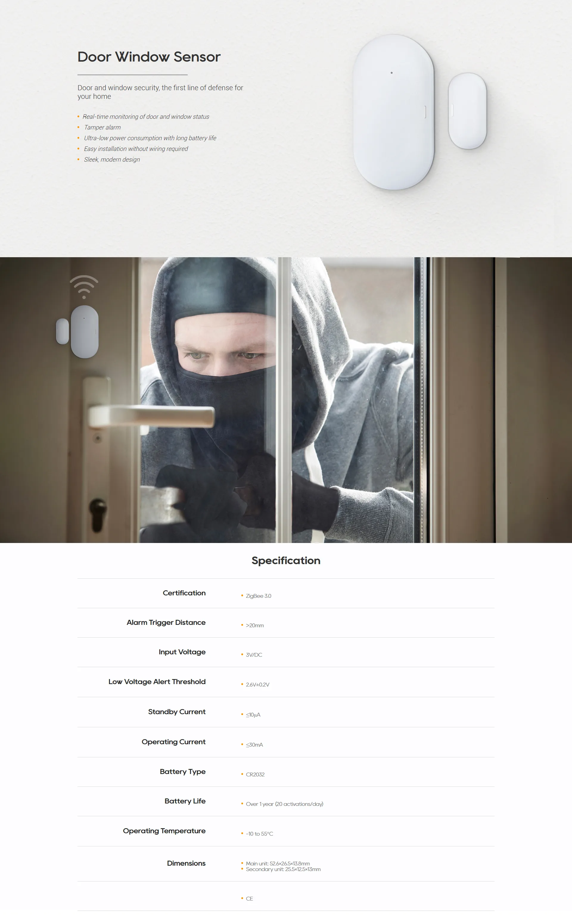 Akubela Smart Door & Window Sensor feature