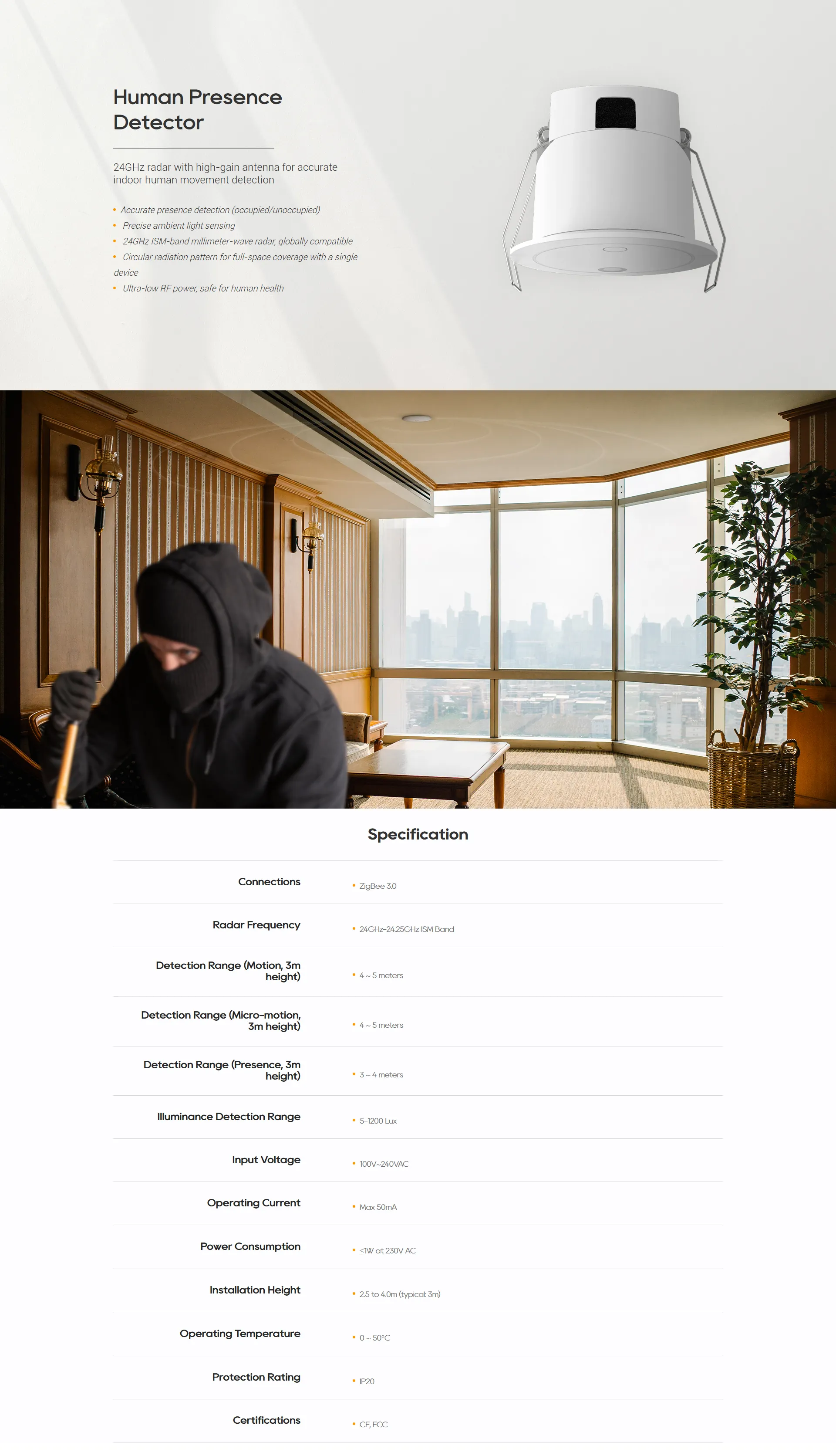 Akubela Human Presence Detector feature