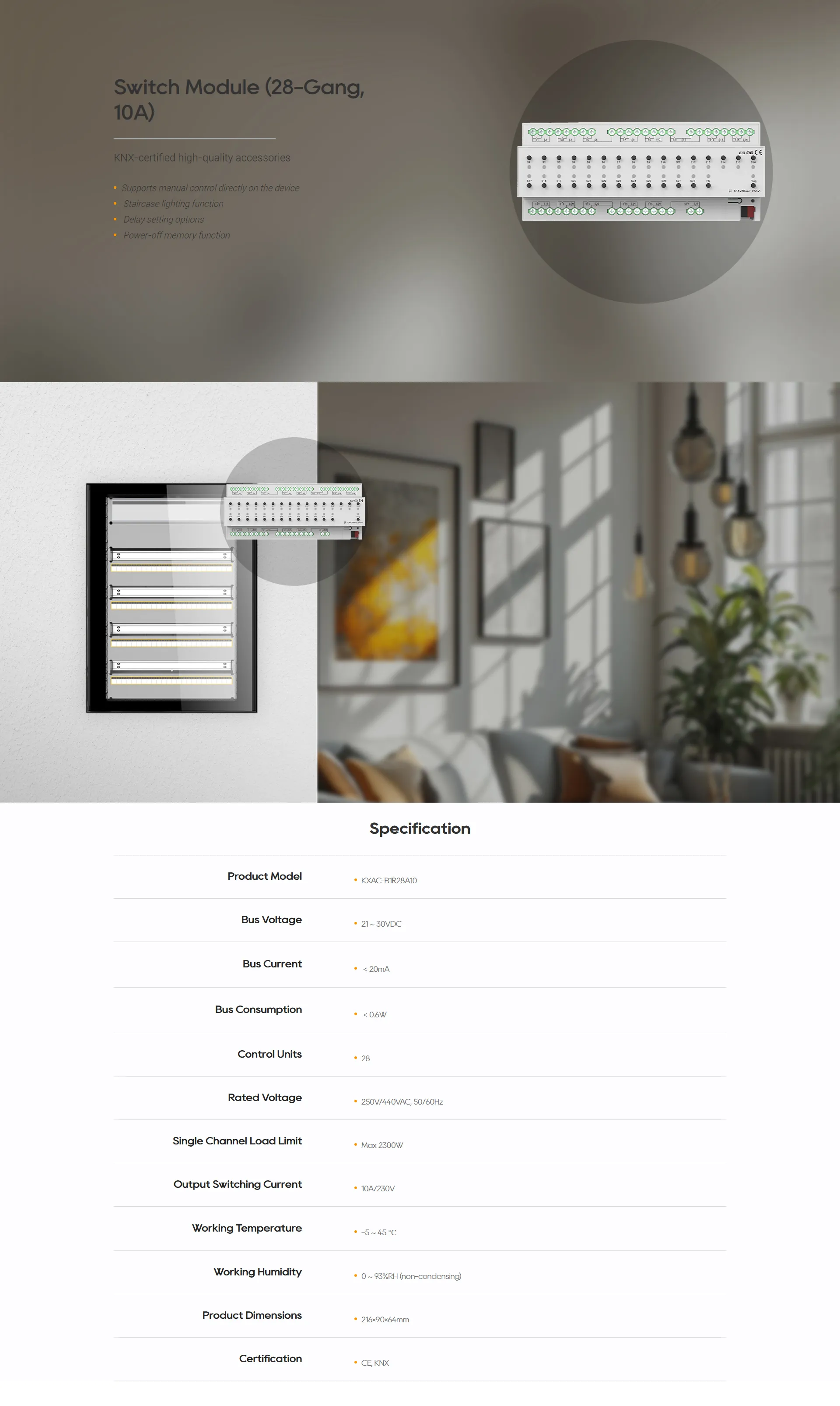 Akubela KNX 28 Channel 10A Actuator feature