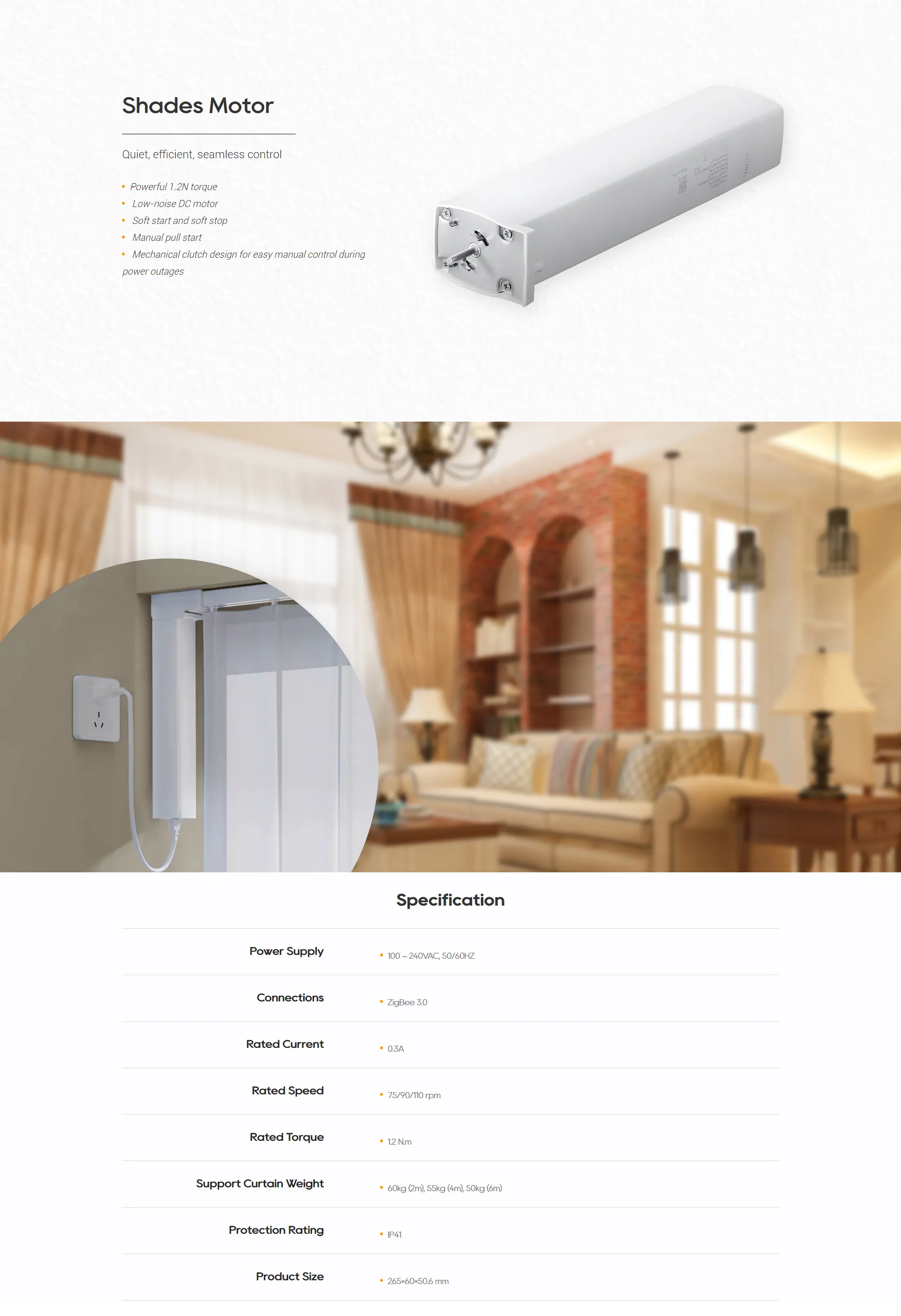 Akubela KNX Shade Motor feature