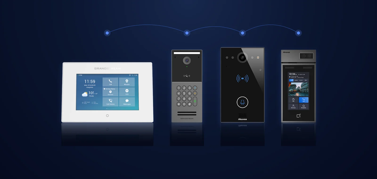 IP video door phone with facial recognition at a residential entrance