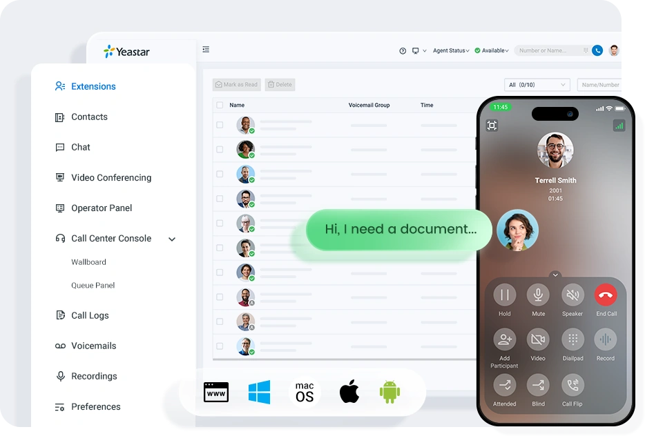 Call to departments across Linkus clients