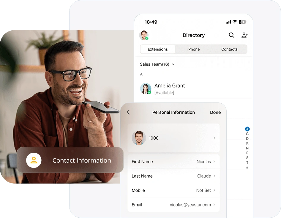 Contact details all in one place in Linkus